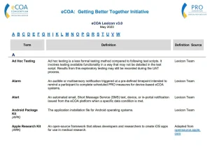 electronic Clinical Outcome Assessment (eCOA)