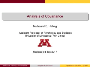Analysis of Covariance