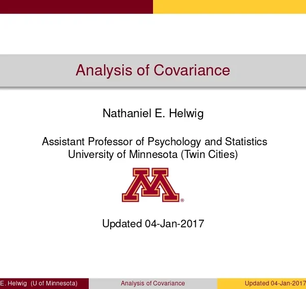 Analysis of Covariance